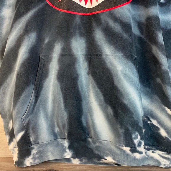 Men's Baws Bear Tie Due Swirl Black Gray White Black Red Hoodie Sweatshirt Large - Picture 6 of 13